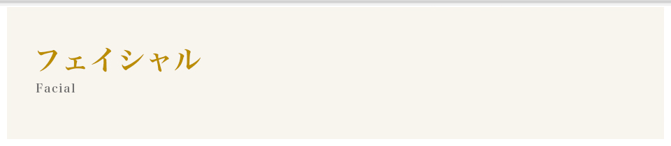 フェイシャルエステメニュー